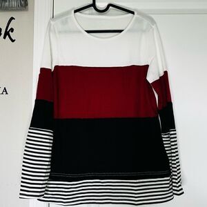 Long sleeve color block shirt